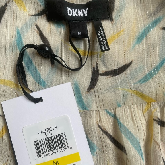 DKNY- NWT Semi Sheer Blouse with Ruffle Detailing - Picture 10 of 11